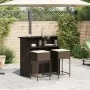 3-piece garden bar set with brown PE rattan cushions by , Garden sets - Ref: Foro24-3261484, Price: 304,41 €, Discount: %