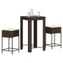 3-piece garden bar set with brown PE rattan cushions by , Garden sets - Ref: Foro24-3261446, Price: 207,48 €, Discount: %
