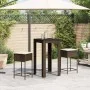 3-piece garden bar set with brown PE rattan cushions by , Garden sets - Ref: Foro24-3261446, Price: 207,48 €, Discount: %