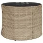 Semicircular garden sofa with table and beige PE rattan cushions by , Outdoor sofas - Ref: Foro24-3318519, Price: 485,92 €, D...
