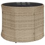 Sofá de jardín semicircular con mesa y cojines ratán PE beige de , Sofás de exterior - Ref: Foro24-3318519, Precio: 450,14 €,...