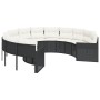 Round garden sofa with black synthetic rattan cushions by , Outdoor sofas - Ref: Foro24-3318531, Price: 510,35 €, Discount: %