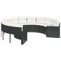 Round garden sofa with black synthetic rattan cushions by , Outdoor sofas - Ref: Foro24-3318531, Price: 615,39 €, Discount: %
