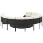 Round garden sofa with black synthetic rattan cushions by , Outdoor sofas - Ref: Foro24-3318531, Price: 615,39 €, Discount: %