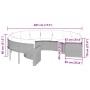 Round garden sofa with black synthetic rattan cushions by , Outdoor sofas - Ref: Foro24-3318531, Price: 510,35 €, Discount: %
