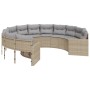 Runder Gartensofa mit beigen Kissen aus synthetischem Rattan. von , Outdoor-Sofas - Ref: Foro24-3318533, Preis: 523,99 €, Rab...