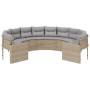 Runder Gartensofa mit beigen Kissen aus synthetischem Rattan. von , Outdoor-Sofas - Ref: Foro24-3318533, Preis: 523,99 €, Rab...