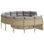 Round garden sofa with beige synthetic rattan cushions by , Outdoor sofas - Ref: Foro24-3318533, Price: 631,80 €, Discount: %