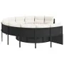 Round garden sofa with table and black PE rattan cushions by , Outdoor sofas - Ref: Foro24-3318544, Price: 654,76 €, Discount: %