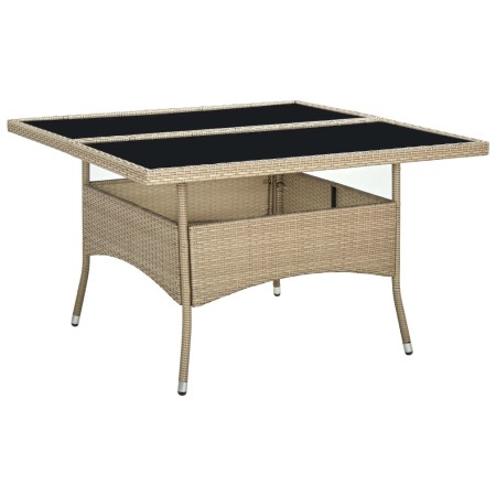 Synthetic rattan and beige glass garden dining table by vidaXL, Garden tables - Ref: Foro24-310555, Price: 137,93 €, Discount: %