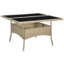 Synthetic rattan and beige glass garden dining table by vidaXL, Garden tables - Ref: Foro24-310555, Price: 137,93 €, Discount: %