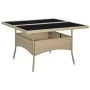 Synthetic rattan and beige glass garden dining table by vidaXL, Garden tables - Ref: Foro24-310555, Price: 136,35 €, Discount: %