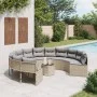 Sofá de jardín redondo con mesa y cojines ratán PE beige de , Sofás de exterior - Ref: Foro24-3318546, Precio: 670,46 €, Desc...