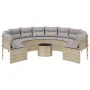 Round garden sofa with table and beige PE rattan cushions by , Outdoor sofas - Ref: Foro24-3318546, Price: 670,50 €, Discount: %