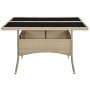 Synthetic rattan and beige glass garden dining table by vidaXL, Garden tables - Ref: Foro24-310555, Price: 137,93 €, Discount: %