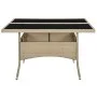 Synthetic rattan and beige glass garden dining table by vidaXL, Garden tables - Ref: Foro24-310555, Price: 136,35 €, Discount: %