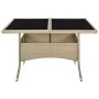 Synthetic rattan and beige glass garden dining table by vidaXL, Garden tables - Ref: Foro24-310555, Price: 136,35 €, Discount: %