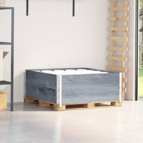 Pallet necklaces 2 units solid gray pine wood 100x100 cm by , Loading platforms and pallets - Ref: Foro24-4010291, Price: 80,...
