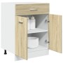 Küchenunterschrank mit Schublade aus Eichenholz Sonoma 60x46x81,5 cm von , Küchenschränke - Ref: Foro24-849614, Preis: 82,45 ...