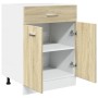 Küchenunterschrank mit Schublade aus Eichenholz Sonoma 60x46x81,5 cm von , Küchenschränke - Ref: Foro24-849614, Preis: 82,45 ...