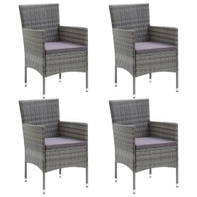 Sillas de comedor para jardín 4 unidades ratán sintético gris de vidaXL, Sillas de jardín - Ref: Foro24-310563, Precio: 212,1...