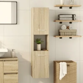 Engineered wood bathroom cabinet in Sonoma oak, 30x30x130 cm. by , bathroom vanities - Ref: Foro24-849635, Price: 51,63 €, Di...