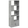 Engineered wood bookshelf in gray concrete 70x36x189 cm by , Bookcases and shelves - Ref: Foro24-3295320, Price: 110,03 €, Di...
