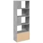 Engineered wood bookshelf in gray concrete 70x36x189 cm by , Bookcases and shelves - Ref: Foro24-3295320, Price: 110,03 €, Di...