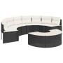 Semicircular garden sofa, 2 pieces, black synthetic rattan by , Outdoor sofas - Ref: Foro24-3262070, Price: 510,72 €, Discoun...