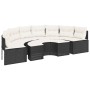 Semicircular garden sofa, 2 pieces, black synthetic rattan by , Outdoor sofas - Ref: Foro24-3262070, Price: 510,72 €, Discoun...