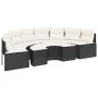 Semicircular garden sofa, 2 pieces, black synthetic rattan by , Outdoor sofas - Ref: Foro24-3262070, Price: 562,61 €, Discoun...