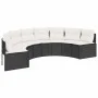 Semicircular garden sofa, 2 pieces, black synthetic rattan by , Outdoor sofas - Ref: Foro24-3262070, Price: 562,61 €, Discoun...