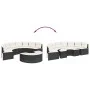 Semicircular garden sofa, 2 pieces, black synthetic rattan by , Outdoor sofas - Ref: Foro24-3262070, Price: 562,61 €, Discoun...