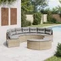 Semicircular garden sofa, 2 pieces, synthetic beige rattan by , Outdoor sofas - Ref: Foro24-3262072, Price: 616,64 €, Discoun...