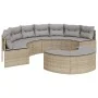 Semicircular garden sofa, 2 pieces, synthetic beige rattan by , Outdoor sofas - Ref: Foro24-3262072, Price: 616,64 €, Discoun...