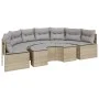 Semicircular garden sofa, 2 pieces, synthetic beige rattan by , Outdoor sofas - Ref: Foro24-3262072, Price: 616,64 €, Discoun...
