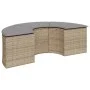 Semicircular garden sofa, 2 pieces, synthetic beige rattan by , Outdoor sofas - Ref: Foro24-3262072, Price: 616,64 €, Discoun...