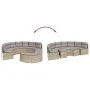 Semicircular garden sofa, 2 pieces, synthetic beige rattan by , Outdoor sofas - Ref: Foro24-3262072, Price: 616,64 €, Discoun...