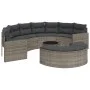Semicircular 3-piece synthetic rattan garden sofa set in gray. by , Outdoor sofas - Ref: Foro24-3262066, Price: 627,48 €, Dis...