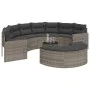 Semicircular 3-piece synthetic rattan garden sofa set in gray. by , Outdoor sofas - Ref: Foro24-3262066, Price: 627,48 €, Dis...