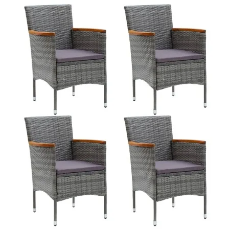 Garden dining chairs 4 units gray synthetic rattan by vidaXL, Garden chairs - Ref: Foro24-310567, Price: 270,98 €, Discount: %