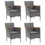 Garden dining chairs 4 units gray synthetic rattan by vidaXL, Garden chairs - Ref: Foro24-310567, Price: 270,98 €, Discount: %