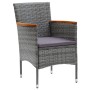Garten-Esszimmerstühle, 4 Einheiten, graues synthetisches Rattan von vidaXL, Gartenstühle - Ref: Foro24-310567, Preis: 260,96...