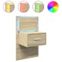 Wall-mounted bedside table with LED lights Sonoma oak by , Nightstands - Ref: Foro24-848161, Price: 64,86 €, Discount: %