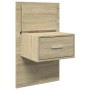 Wall-mounted bedside table with LED lights Sonoma oak by , Nightstands - Ref: Foro24-848161, Price: 64,86 €, Discount: %