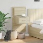 Wall-mounted bedside table with LED lights Sonoma oak by , Nightstands - Ref: Foro24-848161, Price: 64,86 €, Discount: %