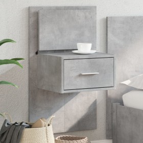 Wall-mounted bedside table with LED lights in concrete gray by , Nightstands - Ref: Foro24-848163, Price: 58,46 €, Discount: %