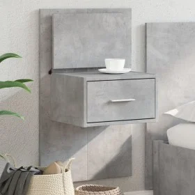 Wall-mounted bedside table with LED lights in concrete gray by , Nightstands - Ref: Foro24-848163, Price: 57,57 €, Discount: %