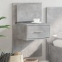 Wall-mounted bedside table with LED lights in concrete gray by , Nightstands - Ref: Foro24-848163, Price: 58,46 €, Discount: %