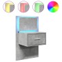 Wall-mounted bedside table with LED lights in concrete gray by , Nightstands - Ref: Foro24-848163, Price: 58,46 €, Discount: %